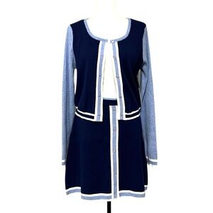 🆕 FRESHMAN 1996 Ribbed Knit Cardigan Sweater and Mini Skirt Set